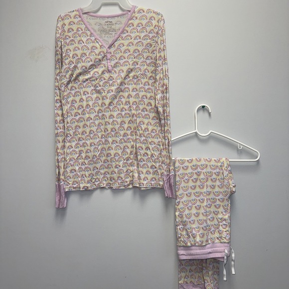 Little Sleepies Other - Little Sleepies S Women Bamboo Pajama Long Sleeve & Pants Pastel Rainbows Print